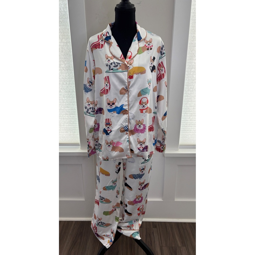 Sheshow Corgi Print Pajama Set-M
